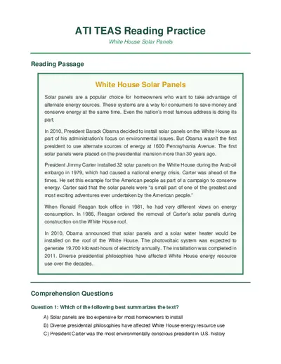 White House Solar Panels TEAS