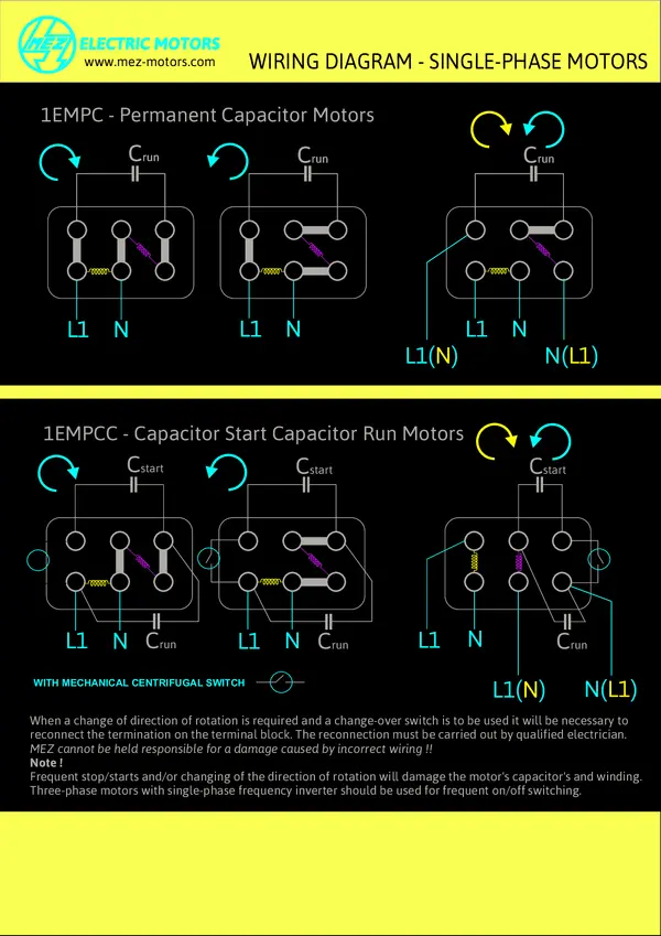 Single Phase Motor Wiring Diagram With Capacitor Start