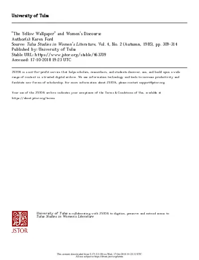 The Yellow Wallpaper and Women's Discourse