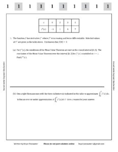 2020 Calculus AB Mock Exam 2 by Bryan Passwater