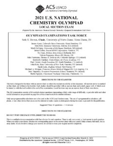 2021 USNCO Local Section Chemistry Olympiad Exam