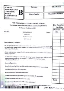 2024 WAEC Chemistry Practical Questions Alternative B