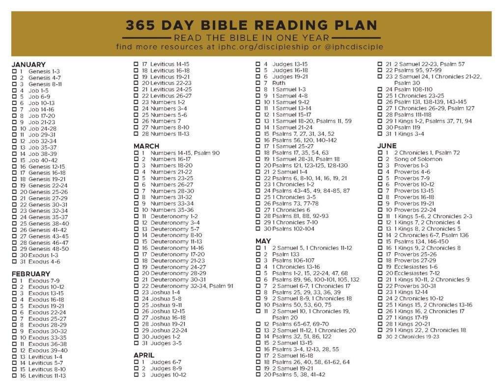 365 Day Bible Reading Plan for Daily Devotion