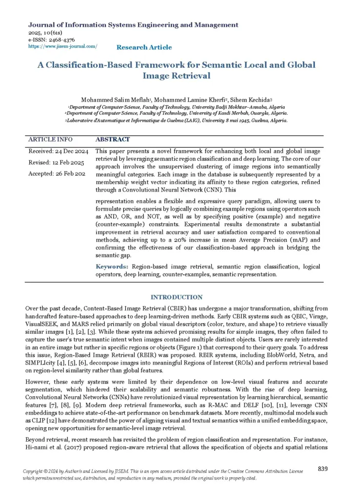 A Classification-Based Framework for Semantic Image Retrieval