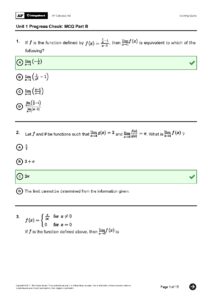 AP Calculus AB Unit 1 Progress Check MCQ Answers