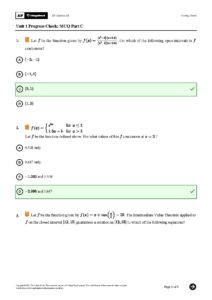 AP Calculus AB Unit 1 Progress Check MCQ Answers