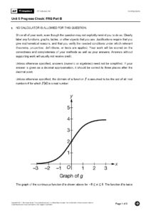 AP Calculus AB Unit 5 Progress Check FRQ Part B