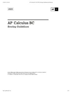 AP Calculus BC 2023 Free Response Questions and Scoring Guidelines