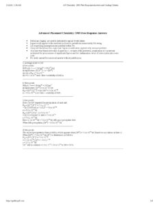AP Chemistry 1985 Free Response Answers and Grading Criteria