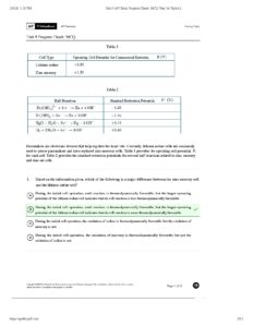 AP Chemistry Unit 9 Progress Check Multiple Choice Questions