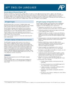 AP English Language Course Overview and Exam Structure