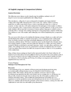 AP English Language and Composition Syllabus 2023