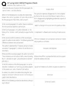 AP Lang Unit 6 MCQ Progress Check Answers and Analysis