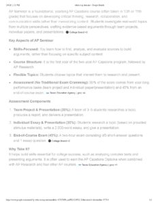 AP Seminar Course Overview and Assessment Structure