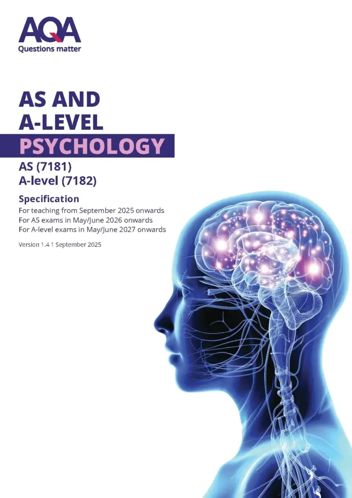 AQA AS and A-Level Psychology Specification 2025