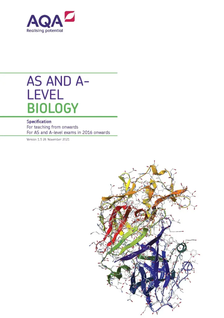 AQA AS and A-level Biology Specification 2021