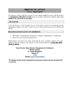 Administrator Position in Social Justice Division St. Andrew