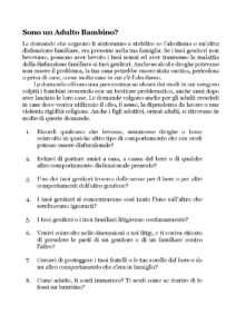 Adulto Bambino: 25 Domande per Riconoscere Disfunzioni