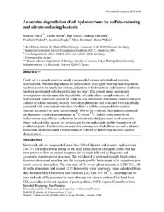 Anaerobic Degradation of Oil Hydrocarbons by Bacteria