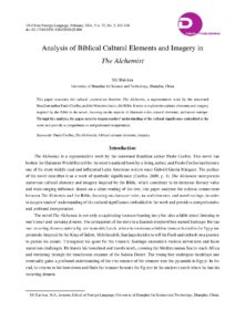 Analysis of Biblical Elements in The Alchemist by Paulo Coelho