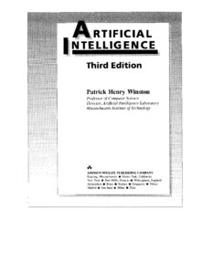 Artificial Intelligence by Patrick Henry Winston, 3rd Edition