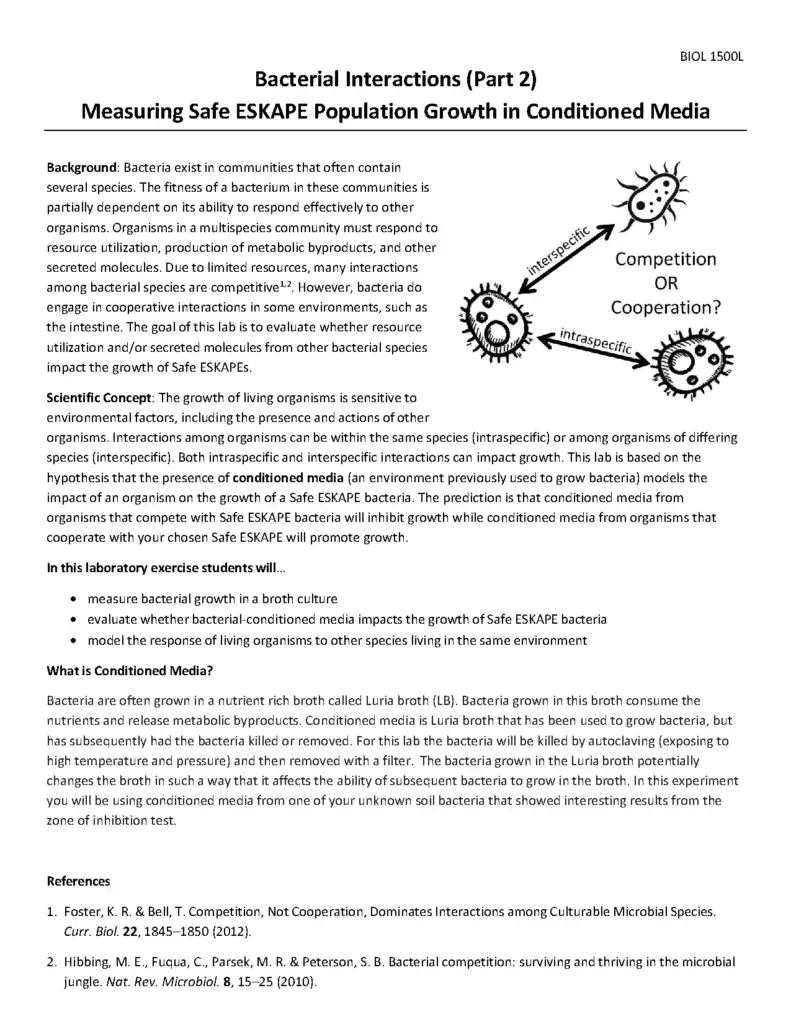 Bacterial Interactions Lab Report Part 2