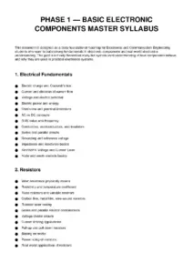 Basic Electronic Components Master Syllabus for Engineering