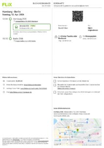 Boarding Pass from Hamburg to Berlin on April 12, 2026