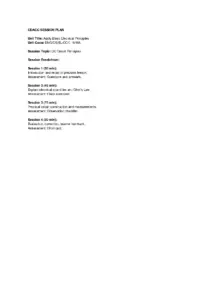 CDACC Session Plan 1: Apply Basic Electrical Principles