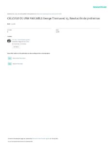 Cálculo de una Variable 13ª Edición George Thomas