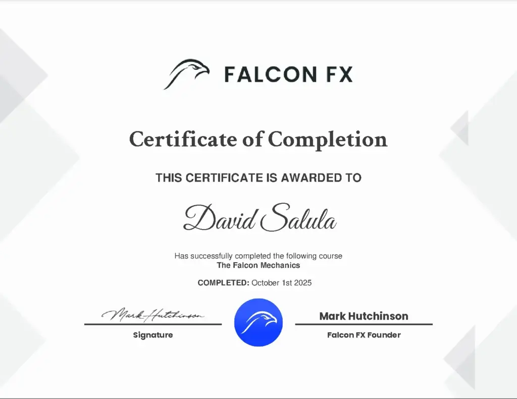 Certificate of Completion for The Falcon Mechanics