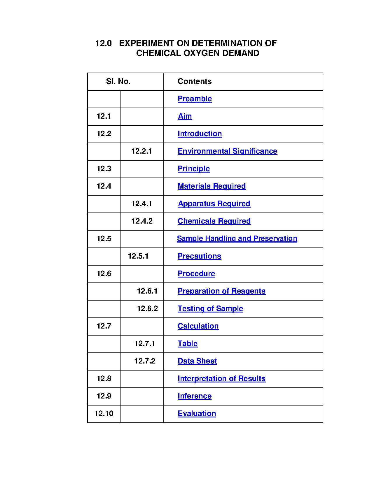 Chemical Oxygen Demand Experiment Methodology
