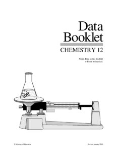 Chemistry 12 Data Booklet for High School Students