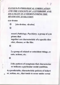 Clinico-Pathological Correlation and Syndrome Concepts