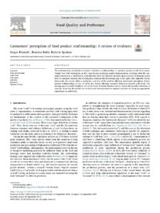 Consumers’ Perception of Food Product Craftsmanship