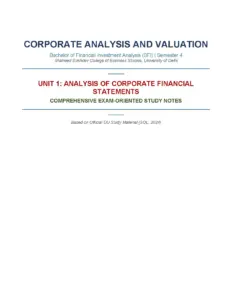 Corporate Analysis and Valuation Study Notes Semester 4