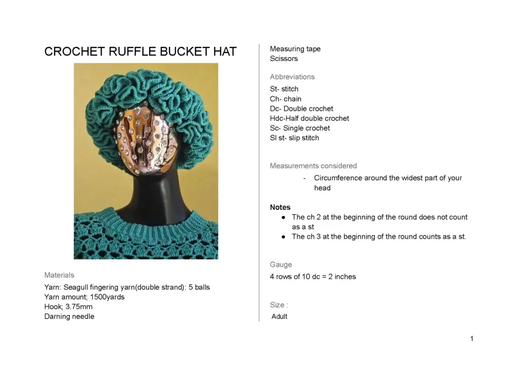 Crochet Ruffle Bucket Hat Pattern
