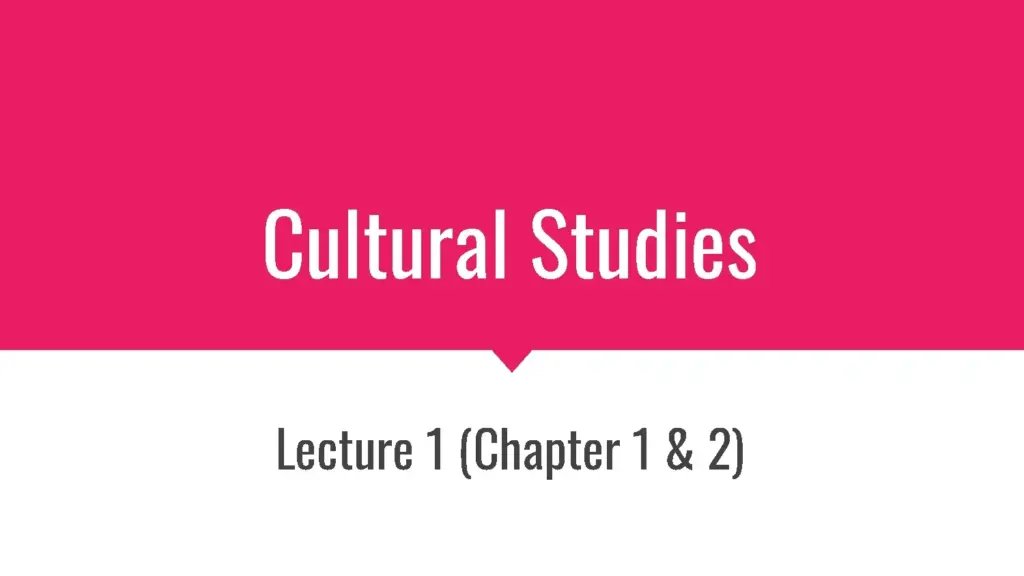 Cultural Studies Lecture Slides 1-12
