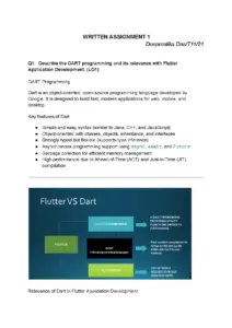 DART Programming and Flutter Application Development