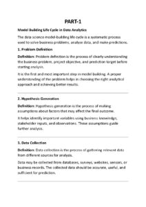 Data Science Model Building Life Cycle in Analytics