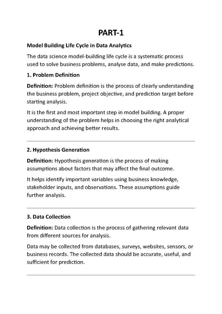 Data Science Model Building Life Cycle in Analytics