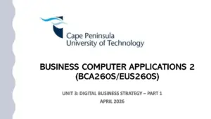 Digital Business Strategy Unit 3 BCA260S