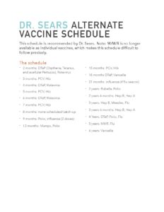 Dr. Sears Alternate Vaccine Schedule for Children
