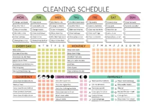 Editable A4 Cleaning Schedule Template