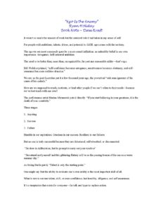 Ego Is the Enemy by Ryan Holiday – Book Notes