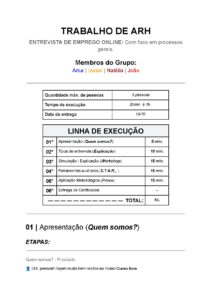 Entrevista de Emprego Online: Treinamento em ARH