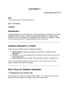 Flutter Database Integration Guide