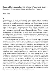 Genre and Environmentalism in Octavia Butler's Work