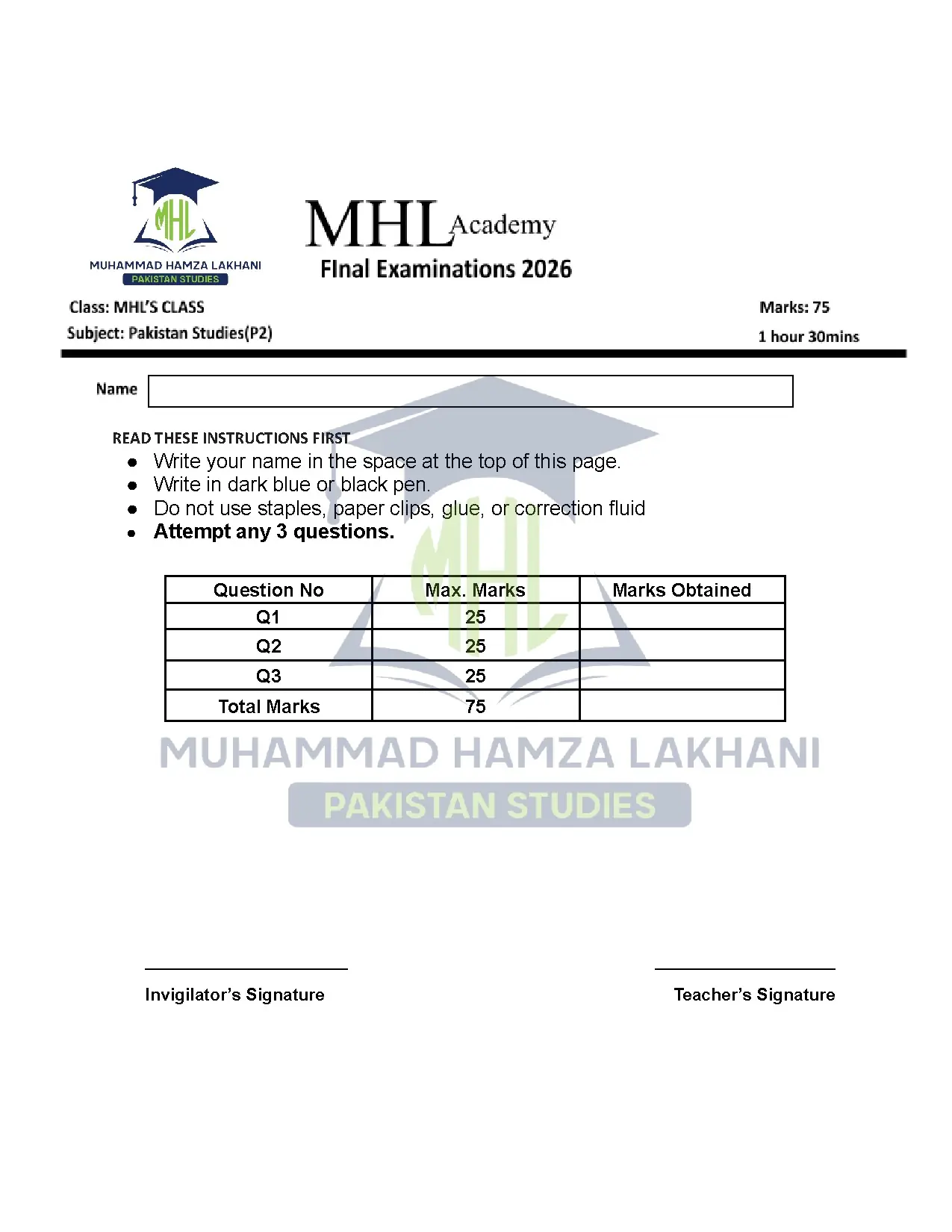 Grand Mock Geography Exam 2026