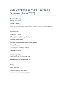 Guía Completa de Viaje Europa 2026